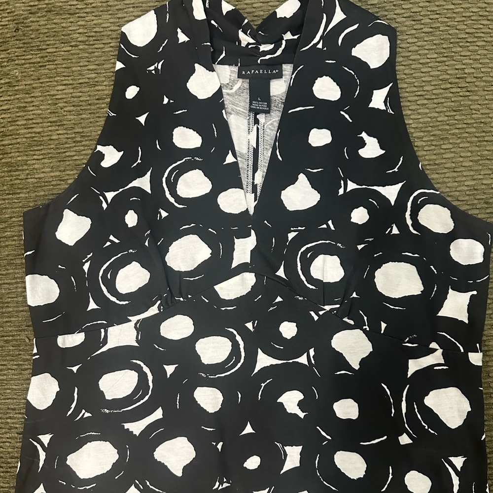 Rafaella Monochrome Circle Pattern Blouse size L